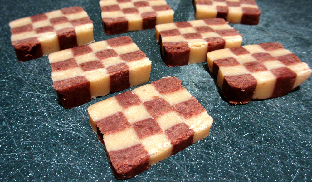 Checkerboard cookie slices